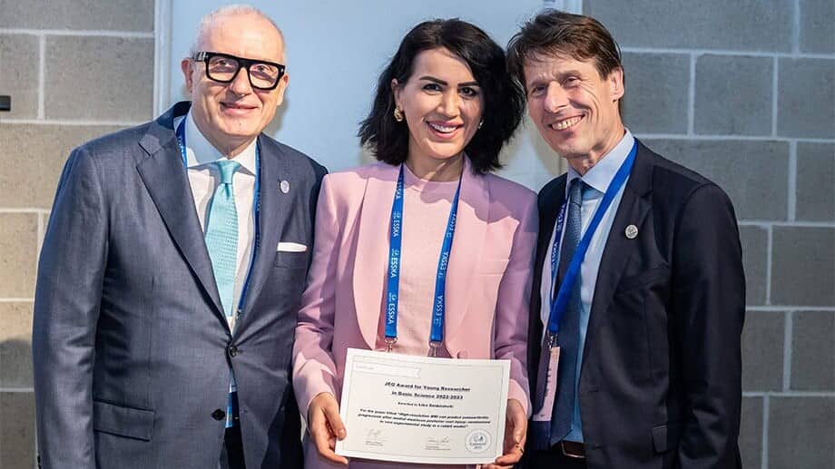 Esska Congress awards - three people collecting an award